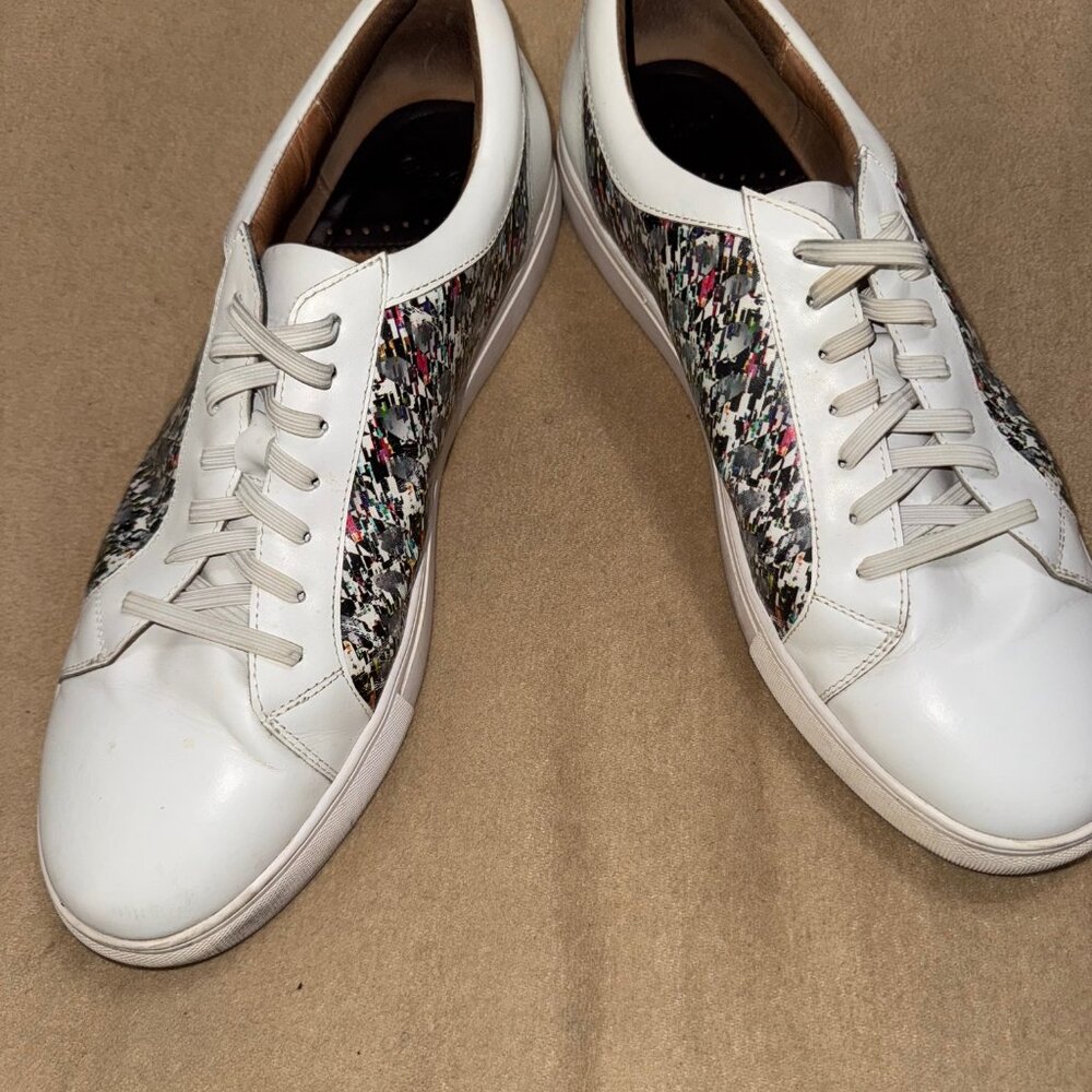 ROBERT GRAHAM MENS MULTI-COLOR WHITE SNEAKERS SIZE 12